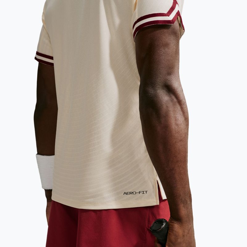 Polo tričko Nike Court Slam Aero-Fit Pale Ivory/Team Red 5