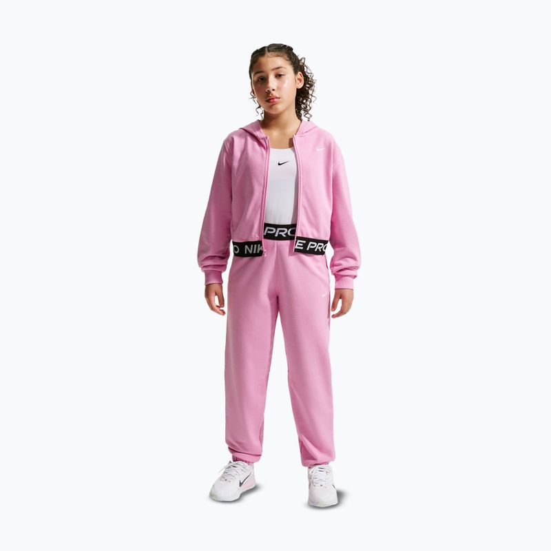 Detská mikina Nike Pro Fleece pink rise/pink rise/black/white 7
