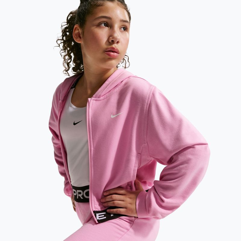 Detská mikina Nike Pro Fleece pink rise/pink rise/black/white 5