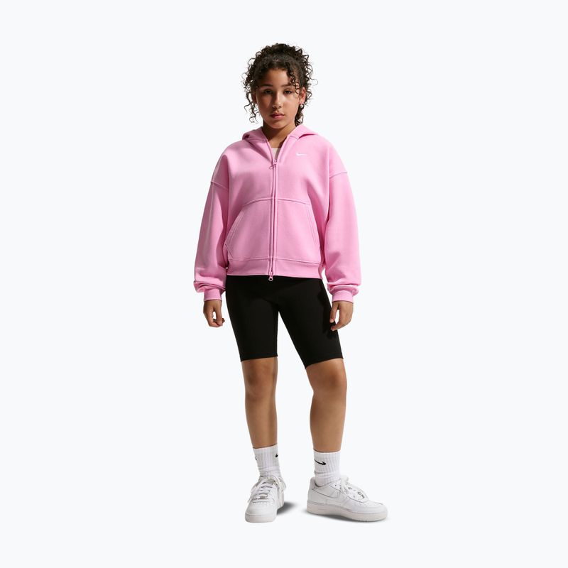 Detská mikina Nike Sportswear Studio Fleece pink rise/white 2