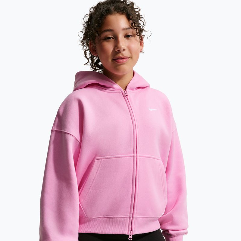 Detská mikina Nike Sportswear Studio Fleece pink rise/white 4