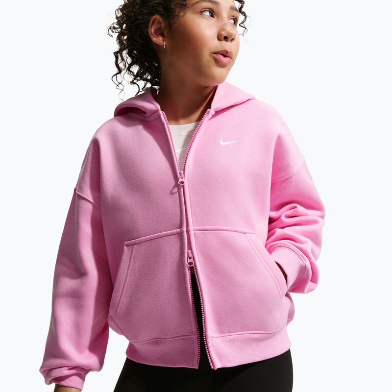 Detská mikina Nike Sportswear Studio Fleece pink rise/white 5