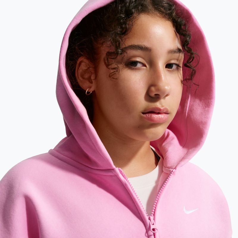 Detská mikina Nike Sportswear Studio Fleece pink rise/white 6