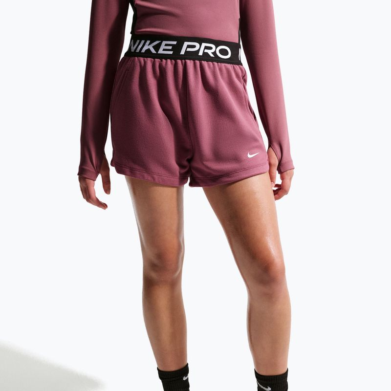Detské šortky Nike Pro Fleece pink smoke/pink smoke/black/white 4