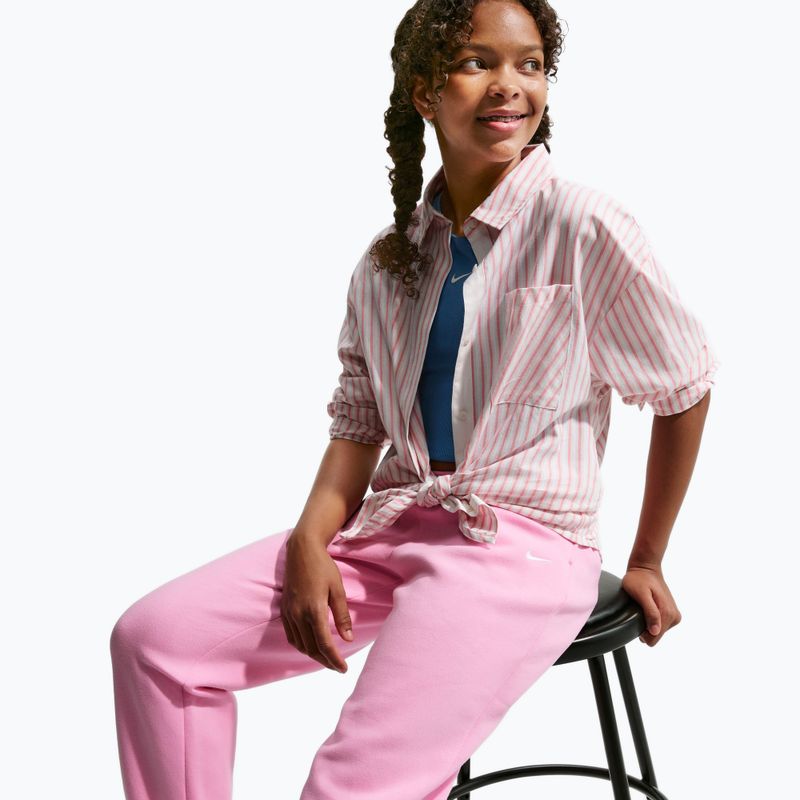 Detské nohavice Nike Sportswear Studio Fleece pink rise/white 6