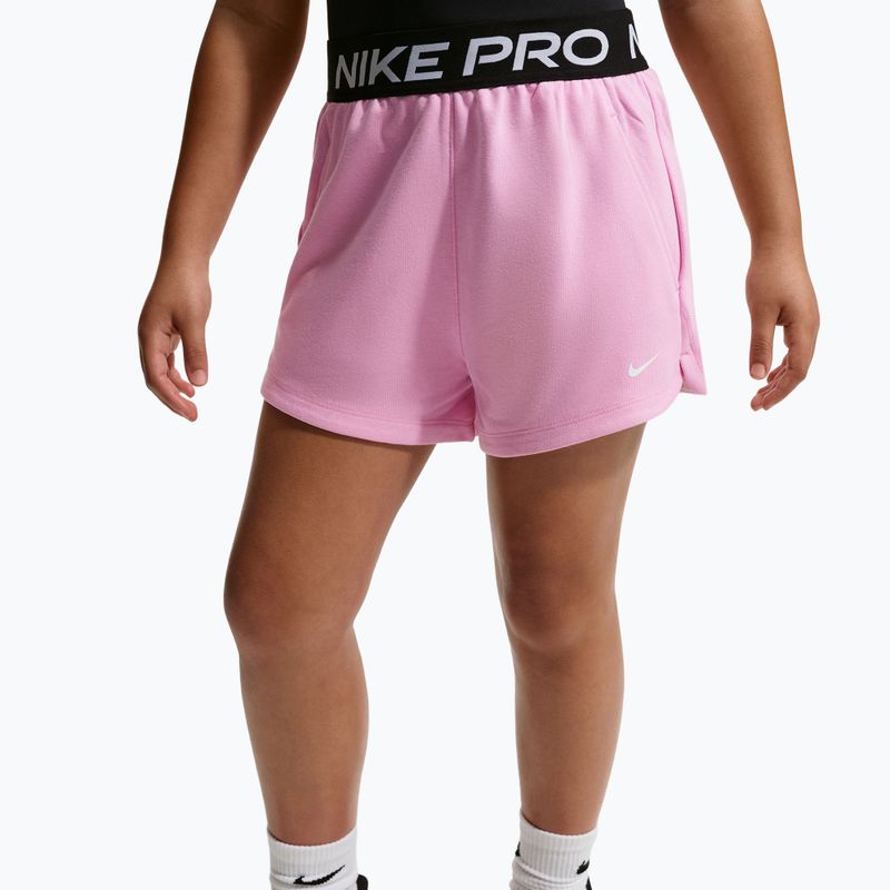 Detské šortky Nike Pro Fleece pink rise/pink rise/black/white 5