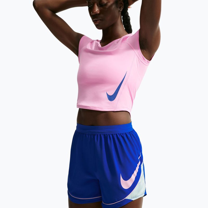 Dámske bežecké šortky Nike Tempo Dri-Fit Unlined old royal/football grey/pink rise 4