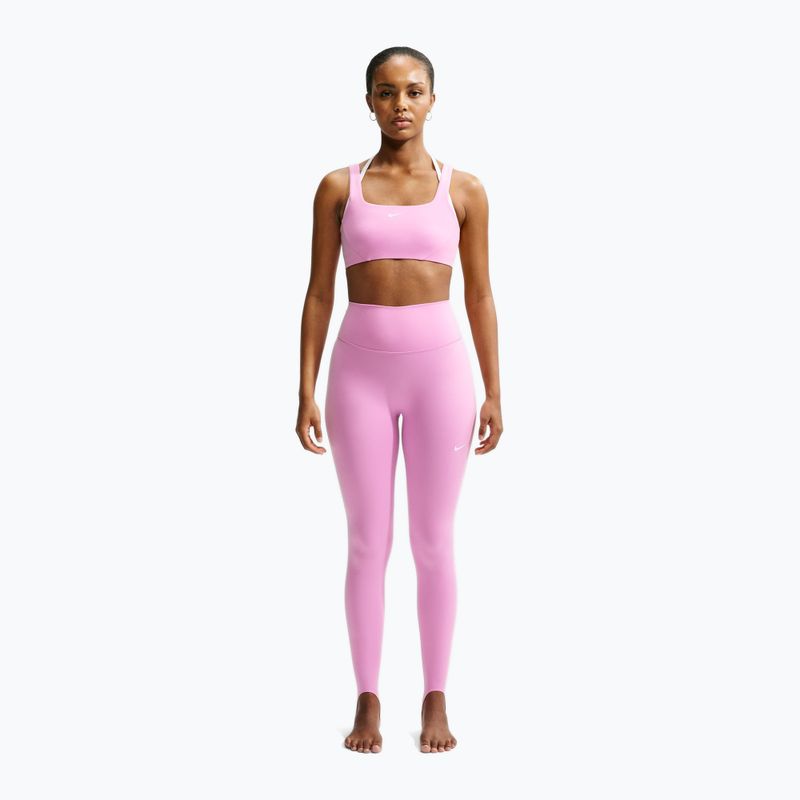 Dámske tréningové legíny Nike One pink rise/white 2