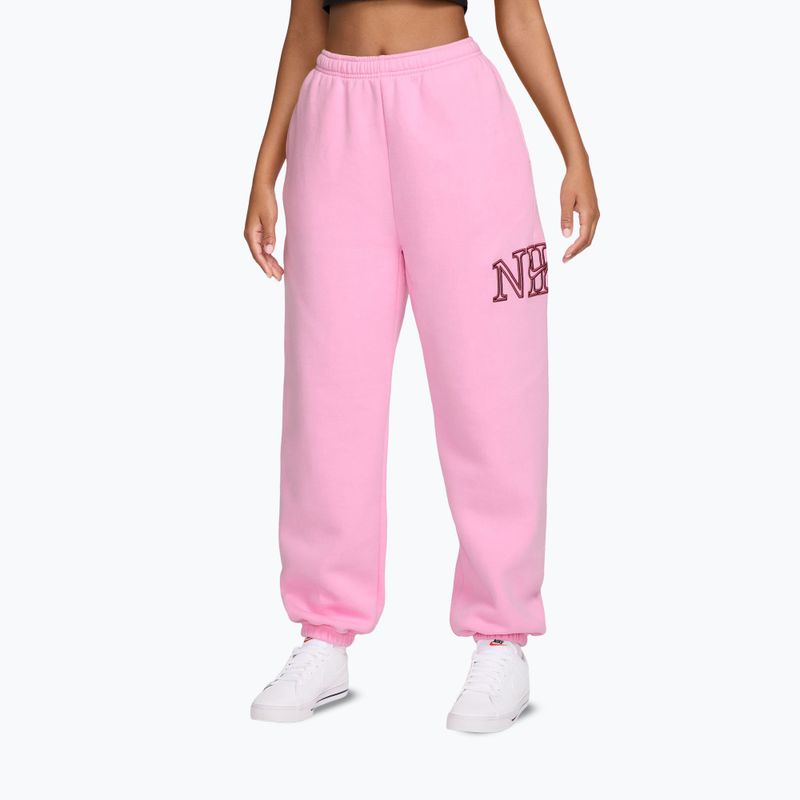 Dámske nohavice Nike Studio Fleece pink rise/pink smoke