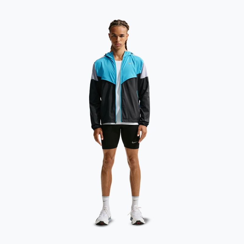 Pánska bežecká bunda Nike Impossibly Light Windrunner black/light current blue/wolf grey 2