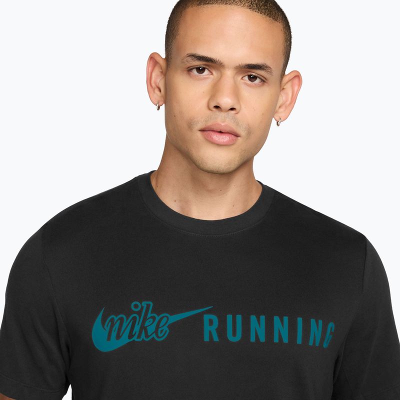 Pánske bežecké tričko Nike Dri-Fit Running T-Shirt black/bright spruce 3