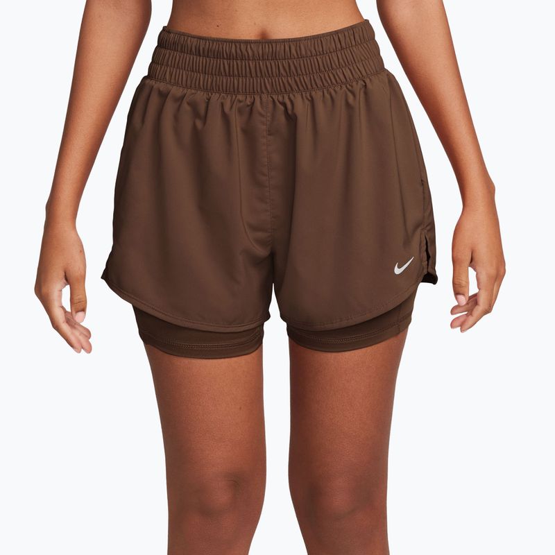 Dámske šortky Nike One Dri-Fit High-Waisted 3" 2In1 cacao wow/white