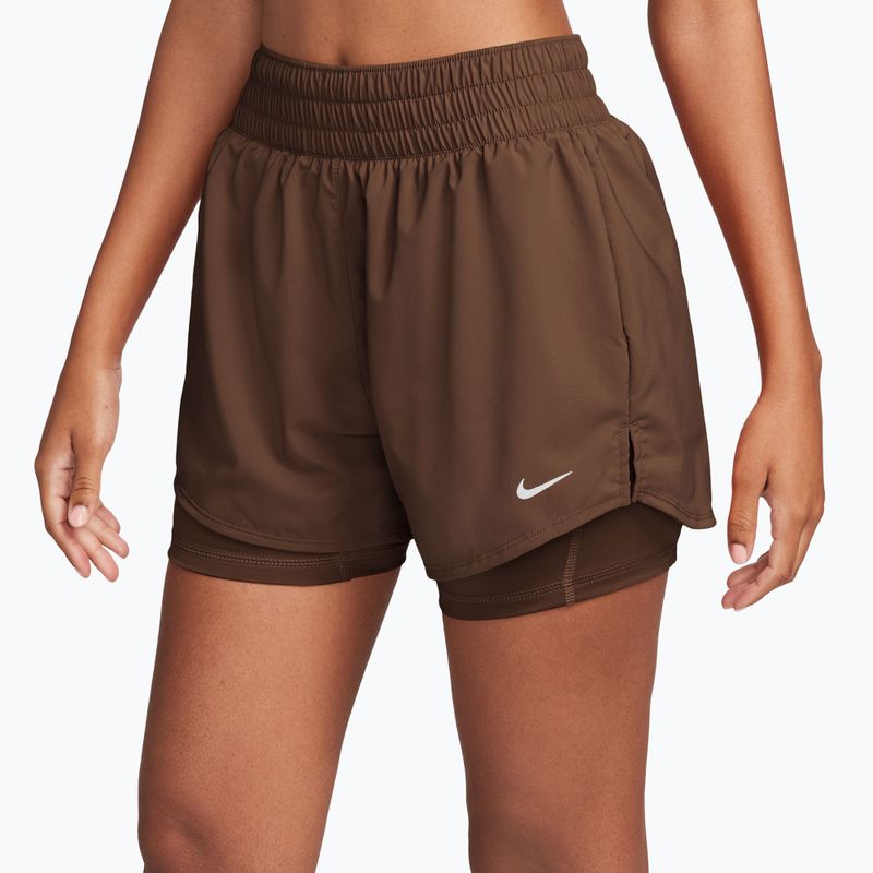 Dámske šortky Nike One Dri-Fit High-Waisted 3" 2In1 cacao wow/white 3