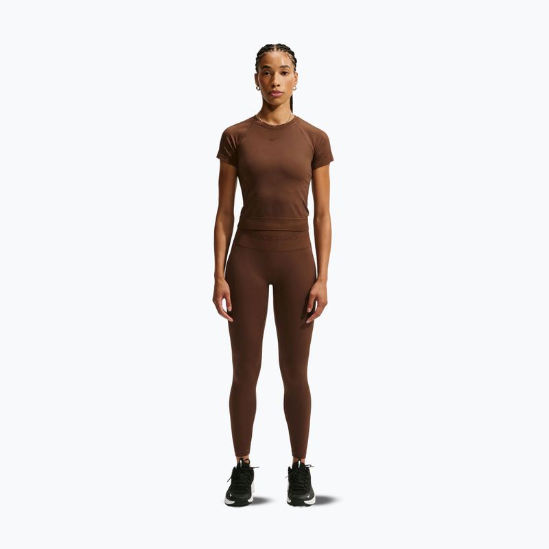 Dámske tréningové tričko Nike Pro Seamless Dri-Fit SS cacao wow 2