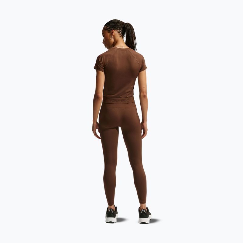 Dámske tréningové tričko Nike Pro Seamless Dri-Fit SS cacao wow 3