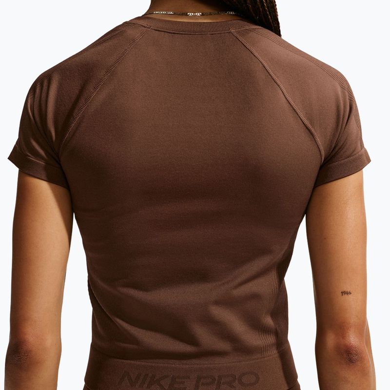 Dámske tréningové tričko Nike Pro Seamless Dri-Fit SS cacao wow 5
