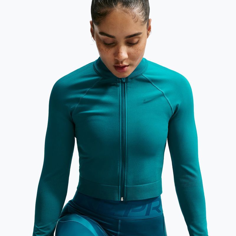 Dámska tréningová mikina Nike Pro Seamless Full Zip Top bright spruce 4