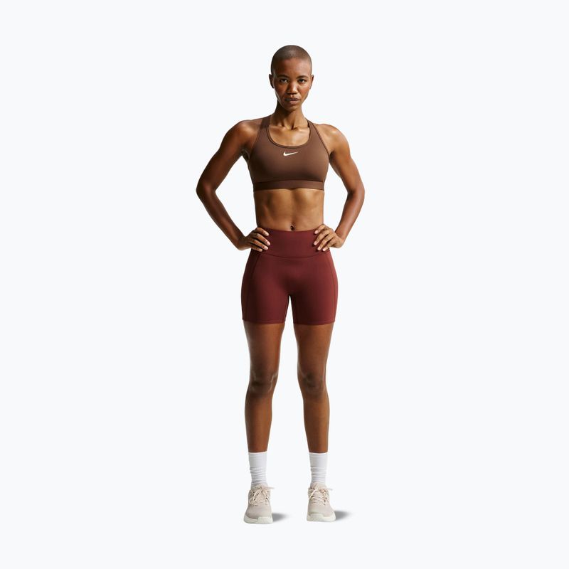 Dámska fitness podprsenka Nike Swoosh Medium Support cacao wow/white 2