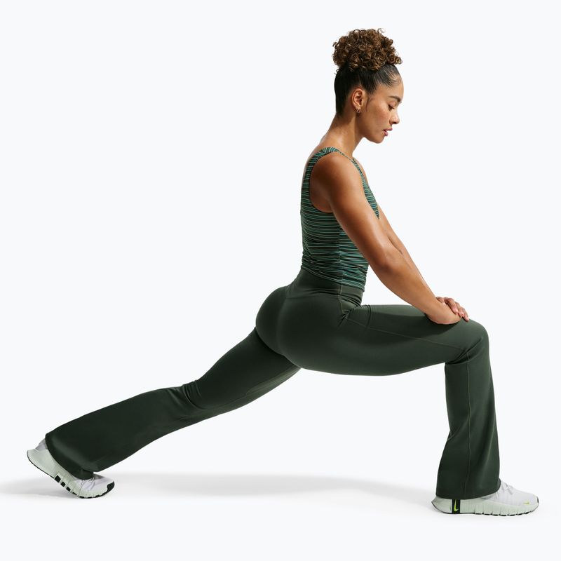 Dámske legíny Nike One High Waisted Flared camo green/white 4