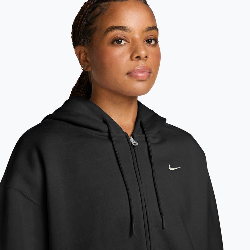 Dámska mikina Nike Studio Fleece Medium Weight Oversized Full Zip total black/sail 3