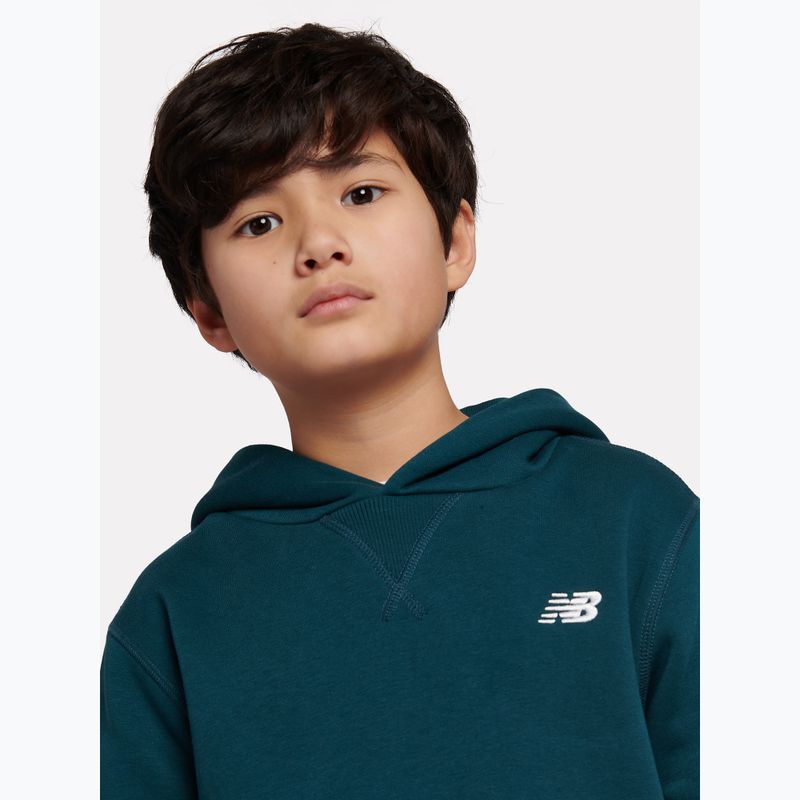 Detská mikina New Balance Brush Back Small Logo Hoodie medusa green 5