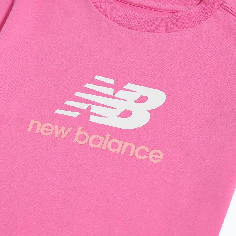 Detské tričko New Balance Jersey Stacked Logo Tee pink satin 8