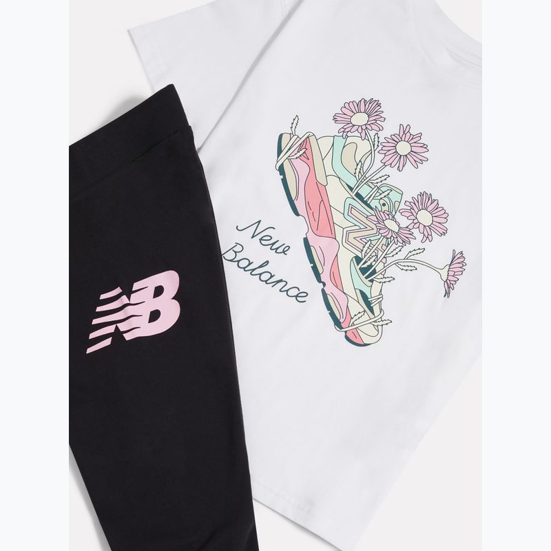 Detská súprava New Balance Floral Shoe Graphic Tee and Legging nb bright white 11