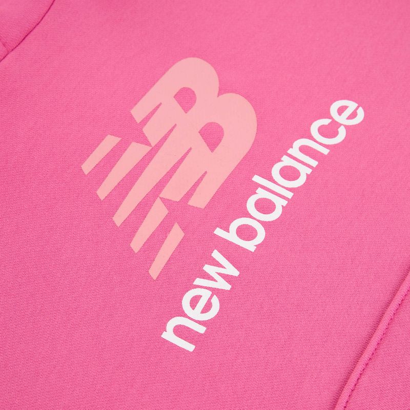Detská mikina New Balance FT Stacked Logo Hoodie pink satin 9