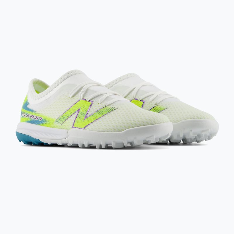 Detské kopačky New Balance Furon Team V9 TF white/alkaline green 3