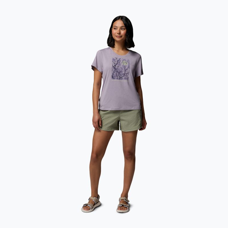 Dámske tričko Columbia Parsons Point Scoop Tee lavender pearl heather/canopy view 2