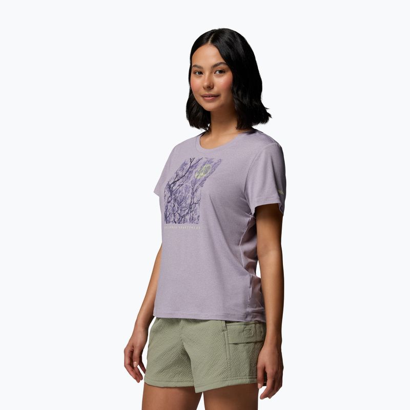 Dámske tričko Columbia Parsons Point Scoop Tee lavender pearl heather/canopy view 4