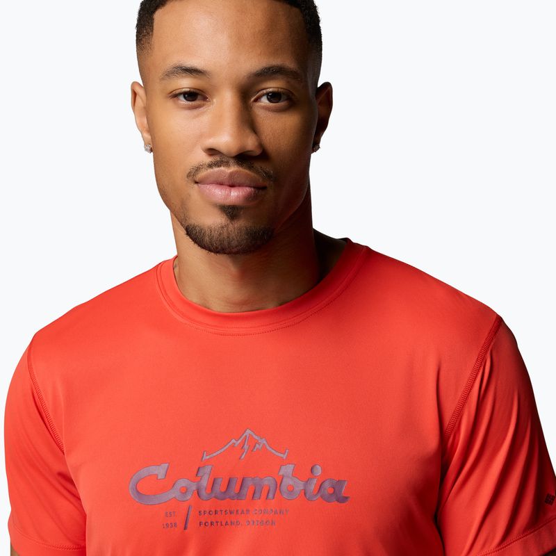 Pánske tričko Columbia Zero Rules Light Graphic Crew super sonic/scripted peaks 5