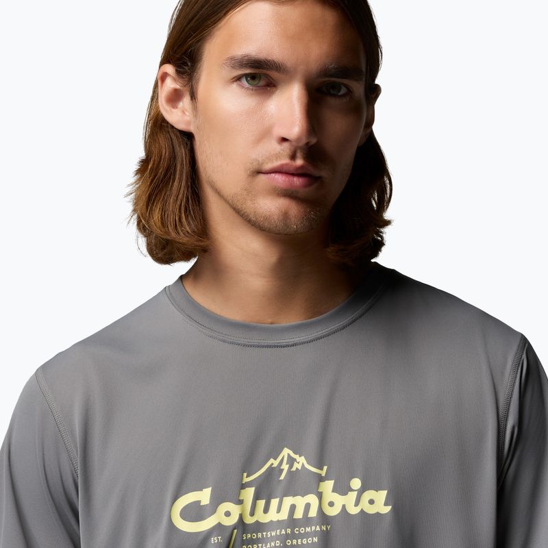 Pánske tričko Columbia Zero Rules Light Graphic Crew city grey/scripted peaks 5