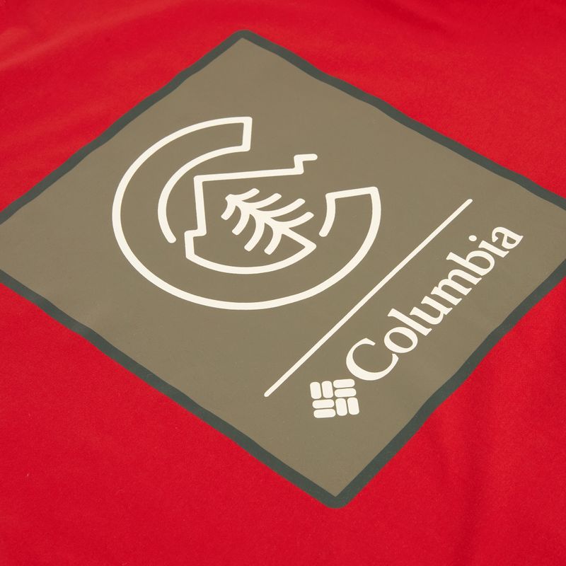 Pánske tričko Columbia CSC Basic Logo Back Tee mountain red/linework c badge 4