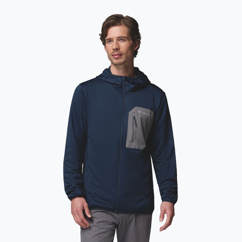Pánska trekingová mikina Columbia Tall Heights Hdd Grid Fleece Full Zip collegiate navy/city grey 5