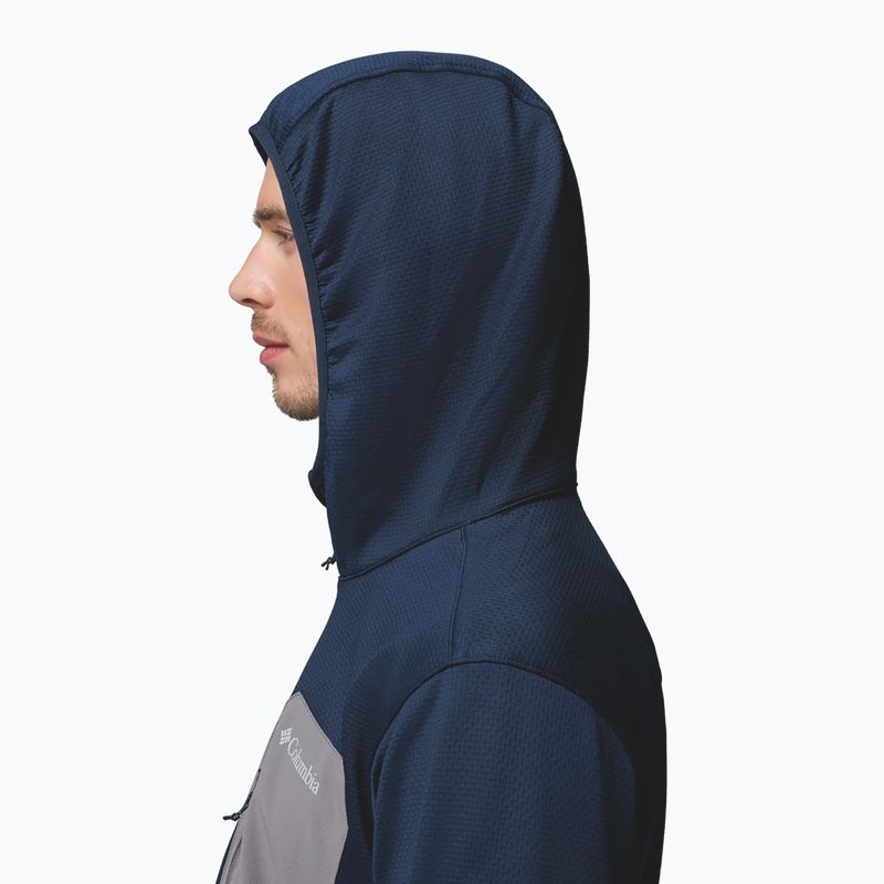 Pánska trekingová mikina Columbia Tall Heights Hdd Grid Fleece Full Zip collegiate navy/city grey 6