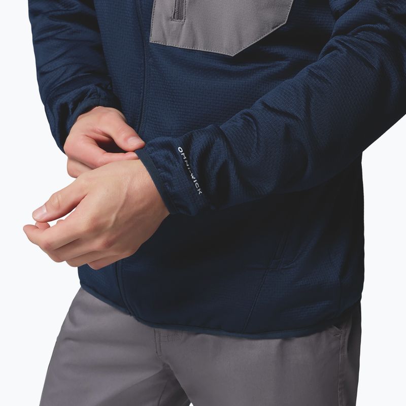 Pánska trekingová mikina Columbia Tall Heights Hdd Grid Fleece Full Zip collegiate navy/city grey 7