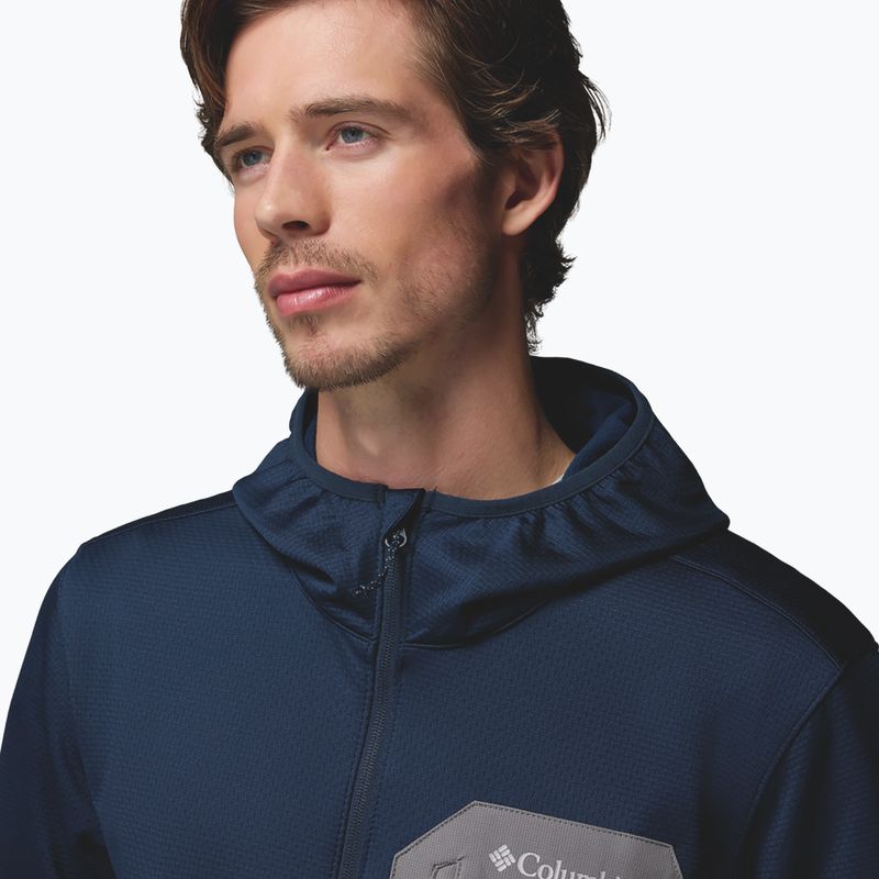 Pánska trekingová mikina Columbia Tall Heights Hdd Grid Fleece Full Zip collegiate navy/city grey 8