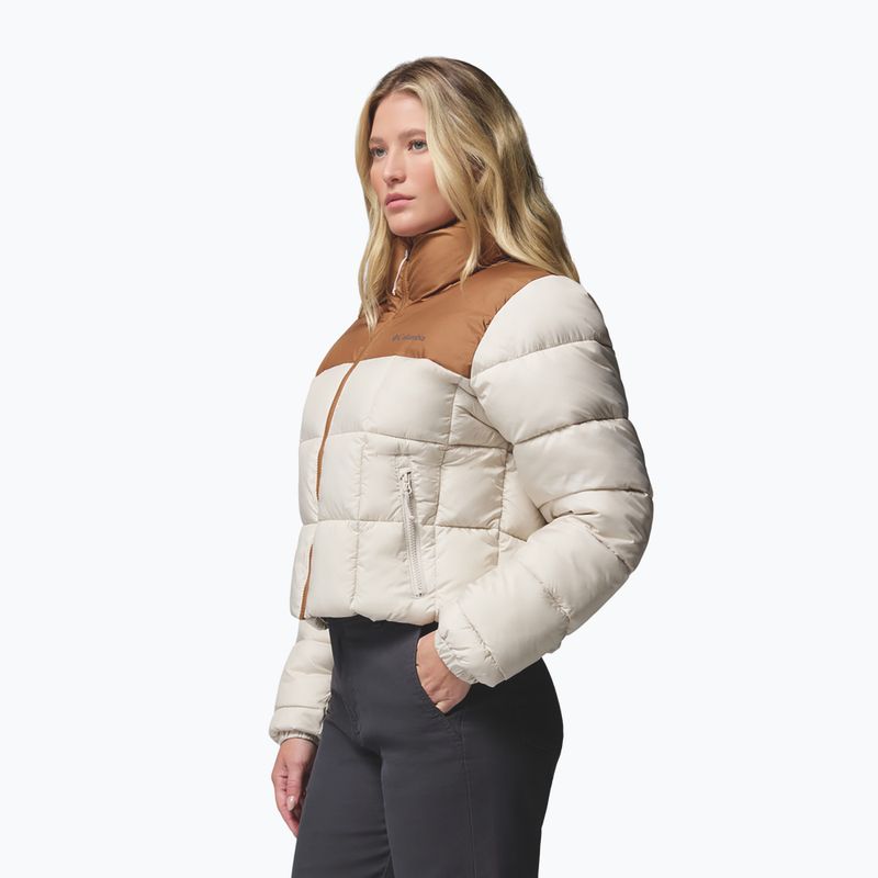 Dámska zateplená bunda Columbia Puffect III Cropped dark stone/camel brown 5
