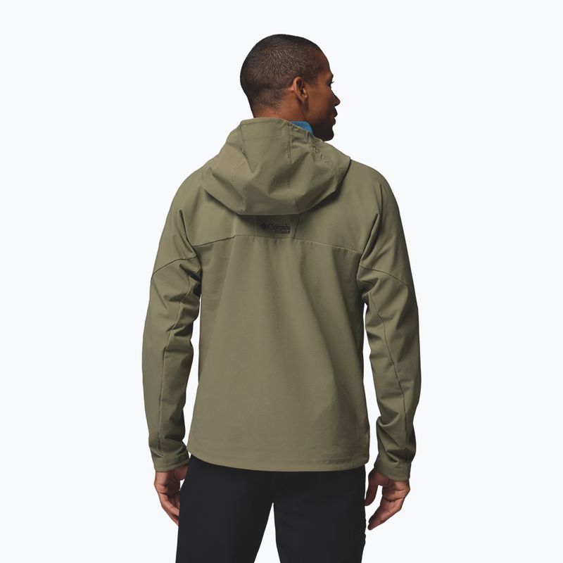 Pánska softshellová bunda Columbia Tennen Mountain Hooded Softshell stone green 3