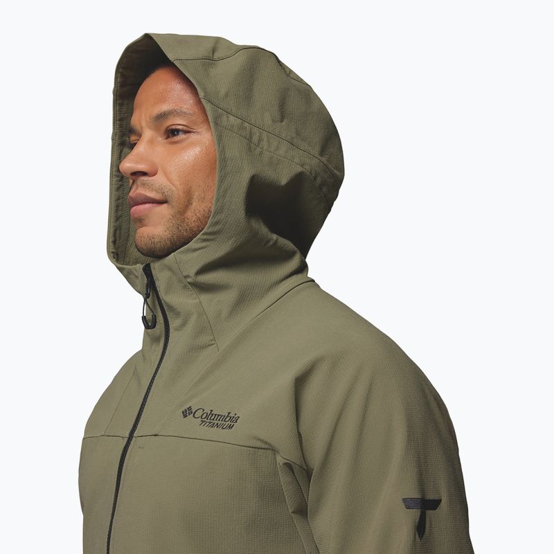 Pánska softshellová bunda Columbia Tennen Mountain Hooded Softshell stone green 7