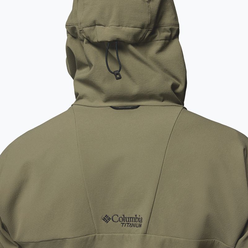 Pánska softshellová bunda Columbia Tennen Mountain Hooded Softshell stone green 8