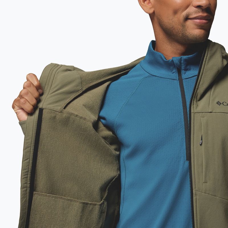 Pánska softshellová bunda Columbia Tennen Mountain Hooded Softshell stone green 9