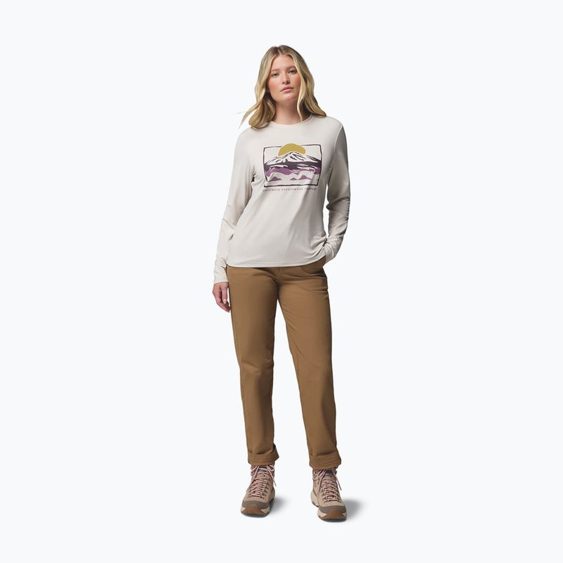 Dámske tričko longsleeve Columbia Parsons Point LS Graphic Tee dark stone heather/all terrain 2
