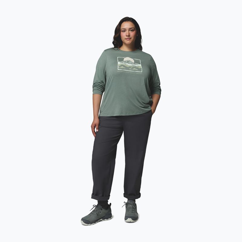 Dámske tričko longsleeve Columbia Parsons Point LS Graphic Tee sedona sage heather/all terrain 2