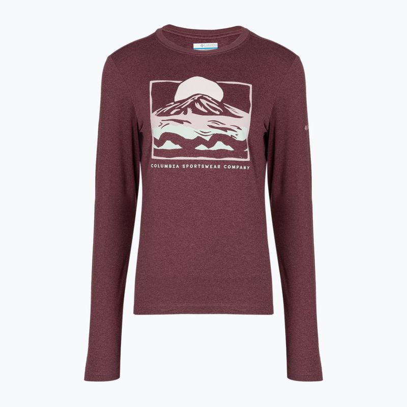 Dámske tričko longsleeve Columbia Parsons Point LS Graphic Tee antique mauve heather/all terrain 6