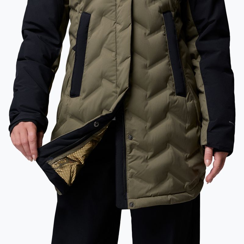 Dámsky páperový kabát Columbia Mountain Croo III Mid Down stone green/black 9