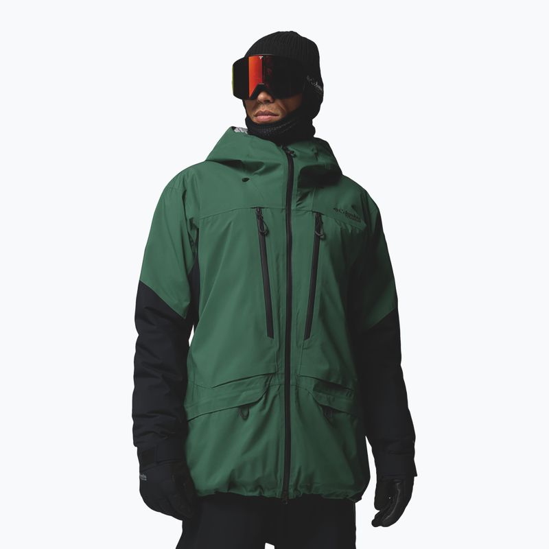 Pánska lyžiarska bunda Columbia Platinum Peak Insulated rain forest/black