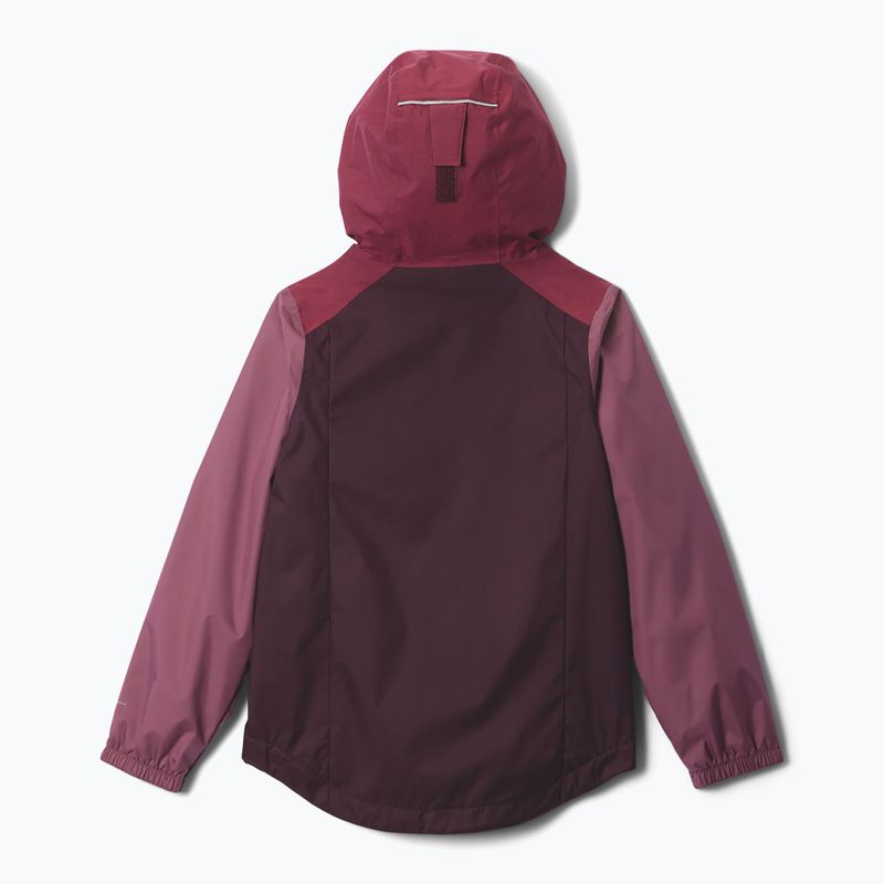 Detská nepremokavá bunda Columbia Rainy Trails III Fleece Lined moonvista/rich wine/antique mauve 2