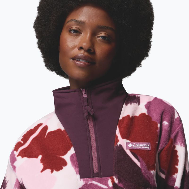 Dámska fleecová mikina Columbia Sequoia Grove II Printed Half Zip antique mauve ikatbloom 5